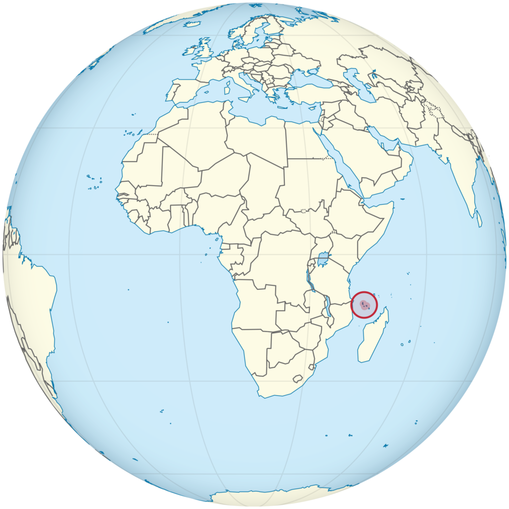 Carte de localisation des Comores.