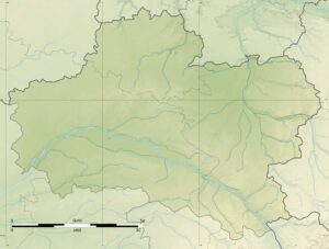 Carte physique vierge du département du Loiret.