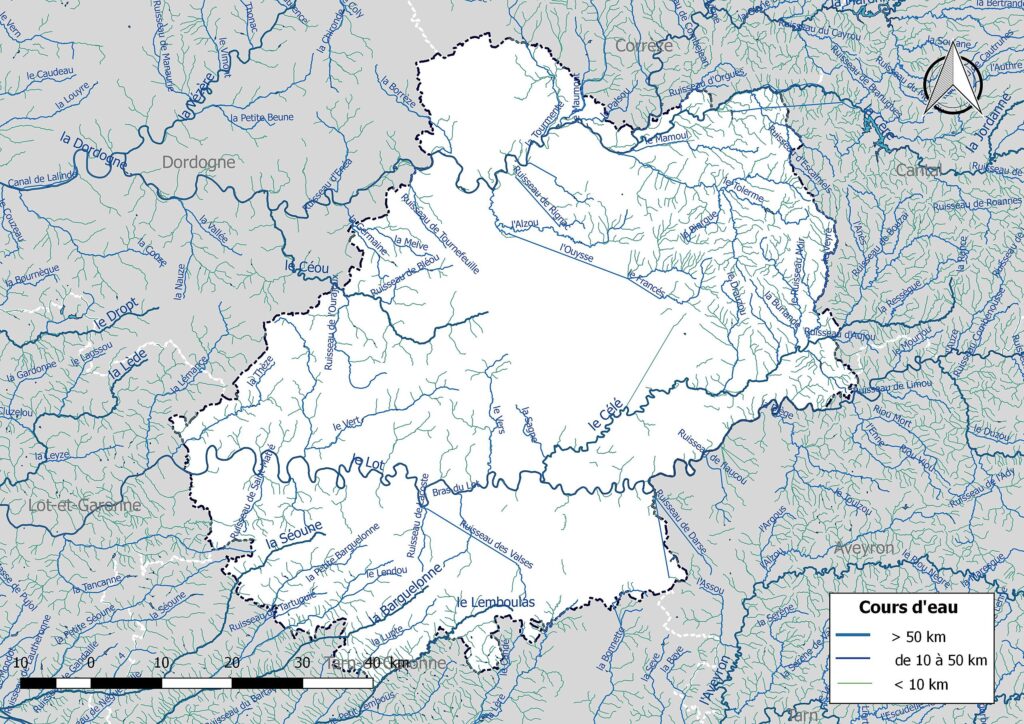 Carte hydrographique du Lot.