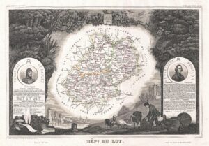 Carte du département du Lot 1852