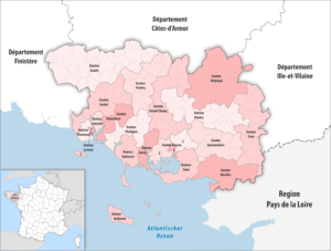 Carte des cantons du département du Morbihan
