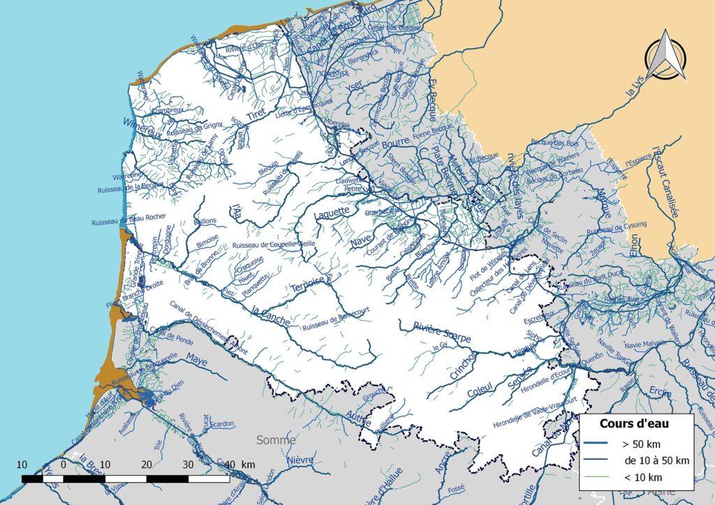Carte hydrographique du Pas-de-Calais.