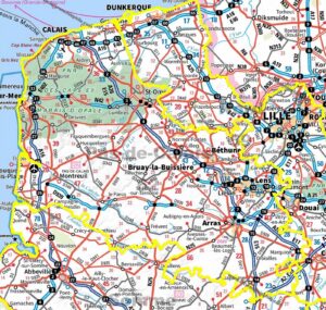 Carte routière du Pas-de-Calais