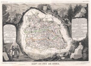 Carte du département du Puy-de-Dôme 1852