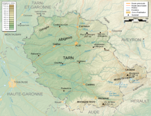 Carte topographique du Tarn