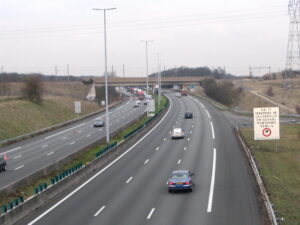 L'autoroute A1, près de Chennevières-lès-Louvres, Val-d'Oise.