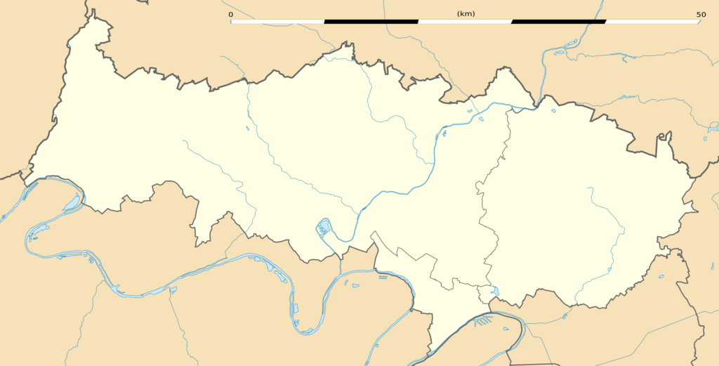 Carte administrative vierge du département du Val-d'Oise.
