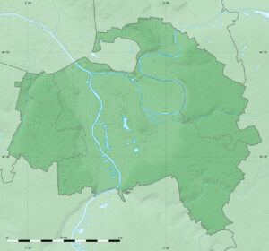 Carte physique vierge du département du Val-de-Marne.