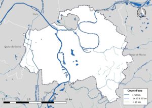 Carte hydrographique du Val-de-Marne