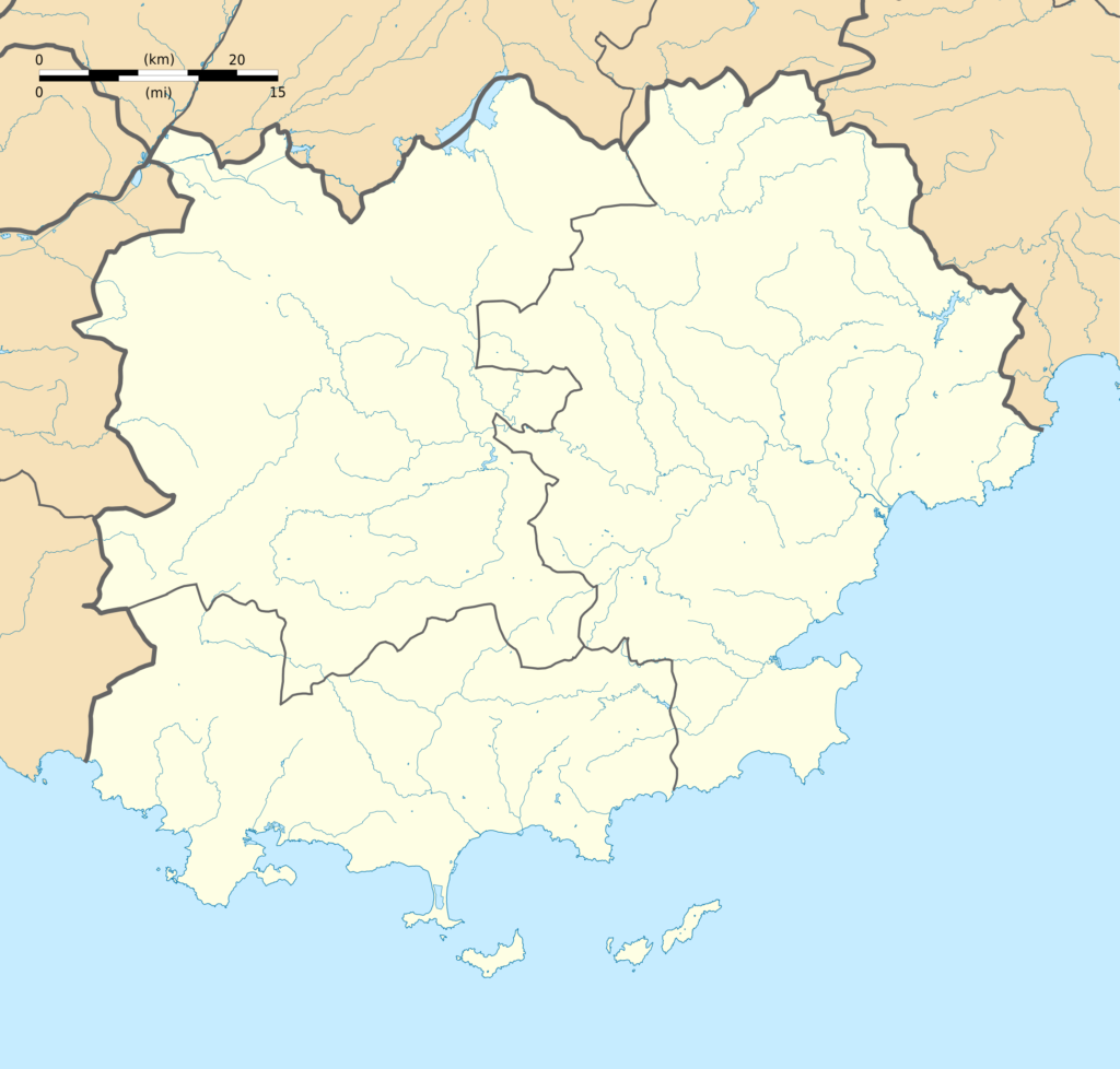 Carte vierge du département du Var.