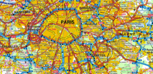 Carte routière de la région parisienne