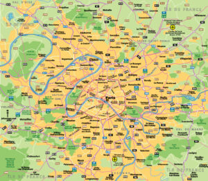 Carte de Paris et sa banlieue