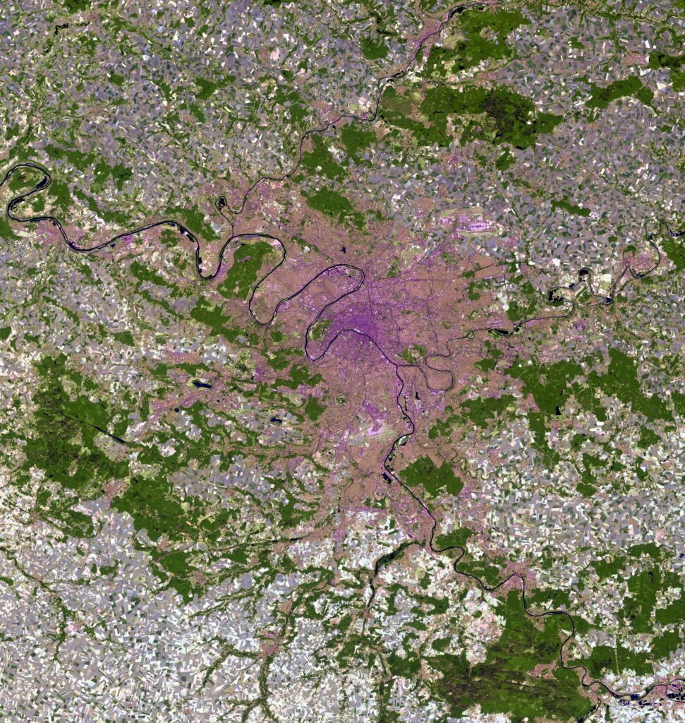 Paris et environs, image satellite LandSat-5.