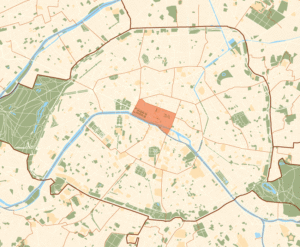 Plan de localisation du 1er arrondissement dans Paris.