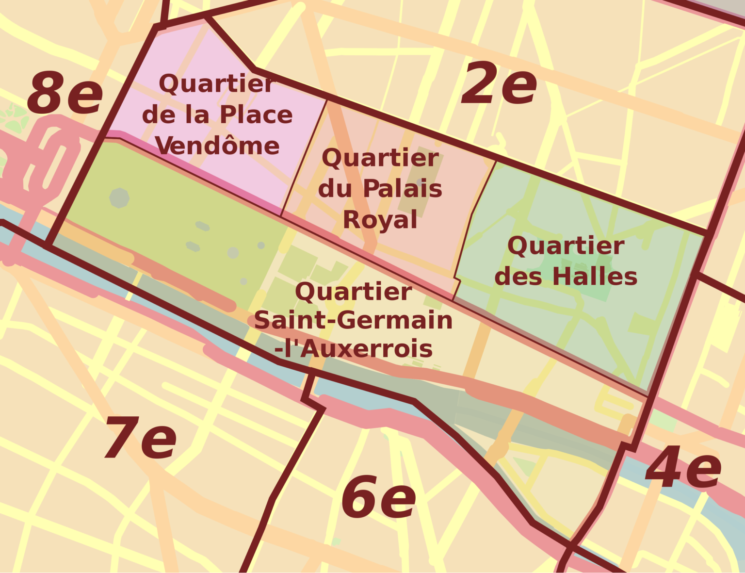 Plan du 1er arrondissement de Paris