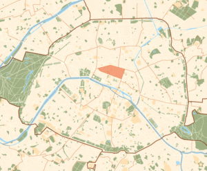 Plan de localisation du 2e arrondissement dans Paris.