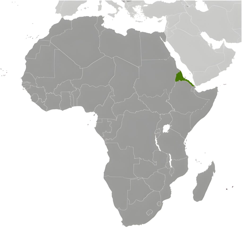 Carte de localisation de l'Érythrée