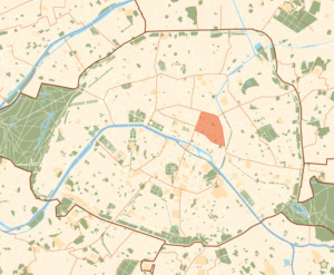 Plan de localisation du 3e arrondissement dans Paris.