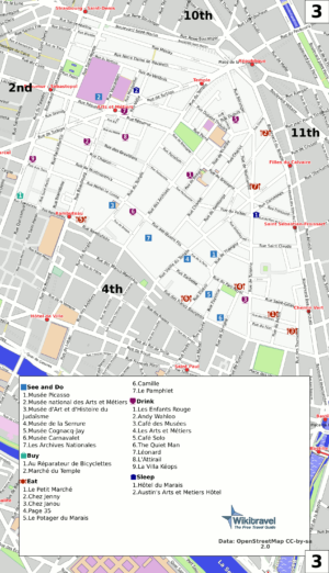 Plan du 3e arrondissement de Paris