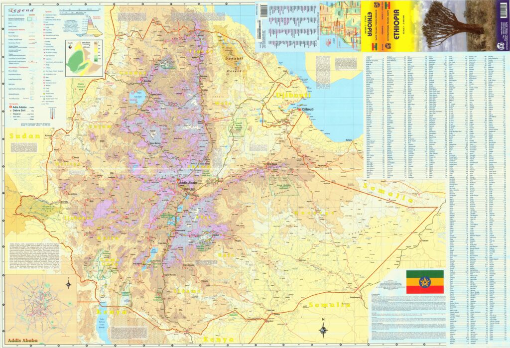 Carte de l'Éthiopie.