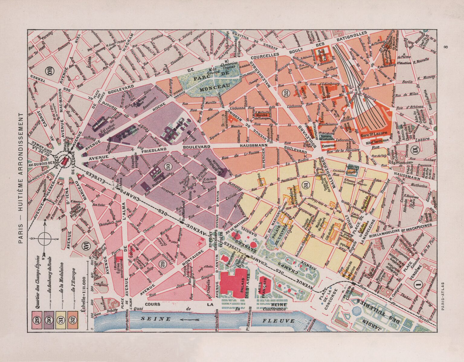 Plan Du 8e Arrondissement De Paris