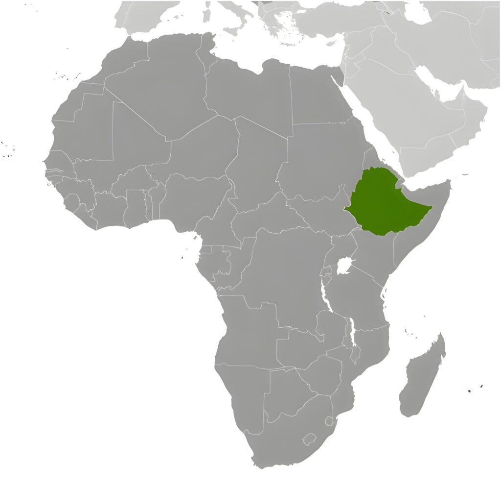 Carte de localisation de l'Éthiopie