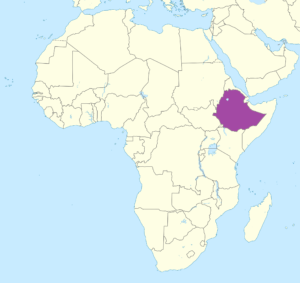 Carte de localisation de l’Éthiopie en Afrique.