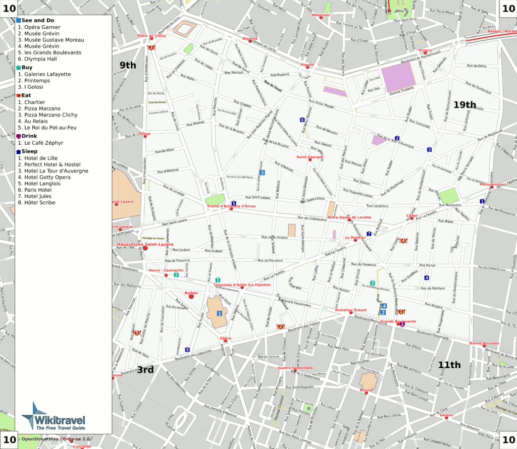 Plan du 9e arrondissement de Paris.