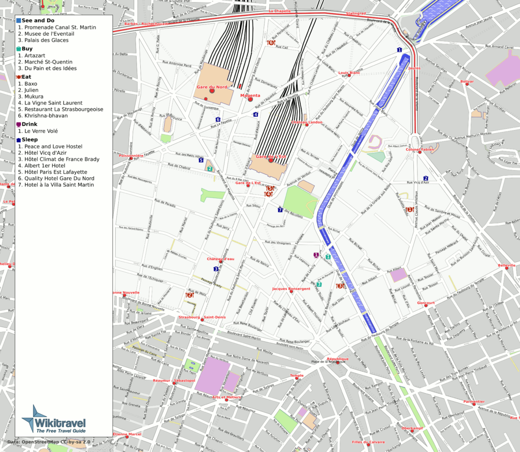 Plan du 10e arrondissement de Paris.