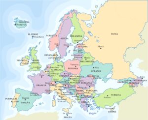 Carte des pays d’Europe