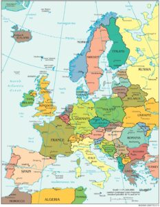 Carte politique de l'Europe de 2012.
