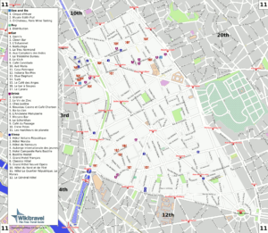 Plan du 11e arrondissement de Paris