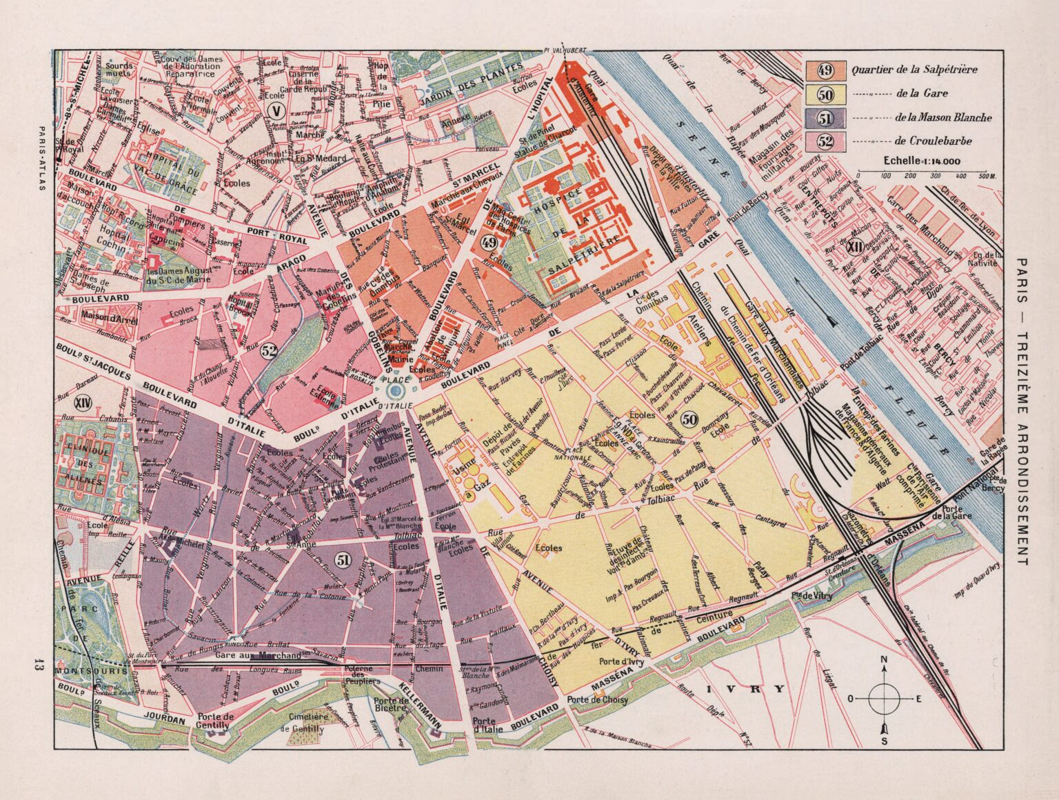 Plan Du 13e Arrondissement De Paris 9164