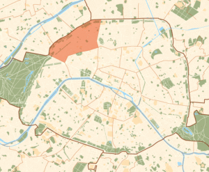 Plan de localisation du 17e arrondissement dans Paris.