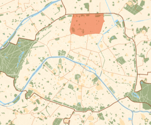 Plan de localisation du 18e arrondissement dans Paris.