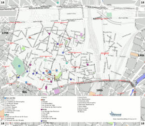 Plan du 18e arrondissement de Paris
