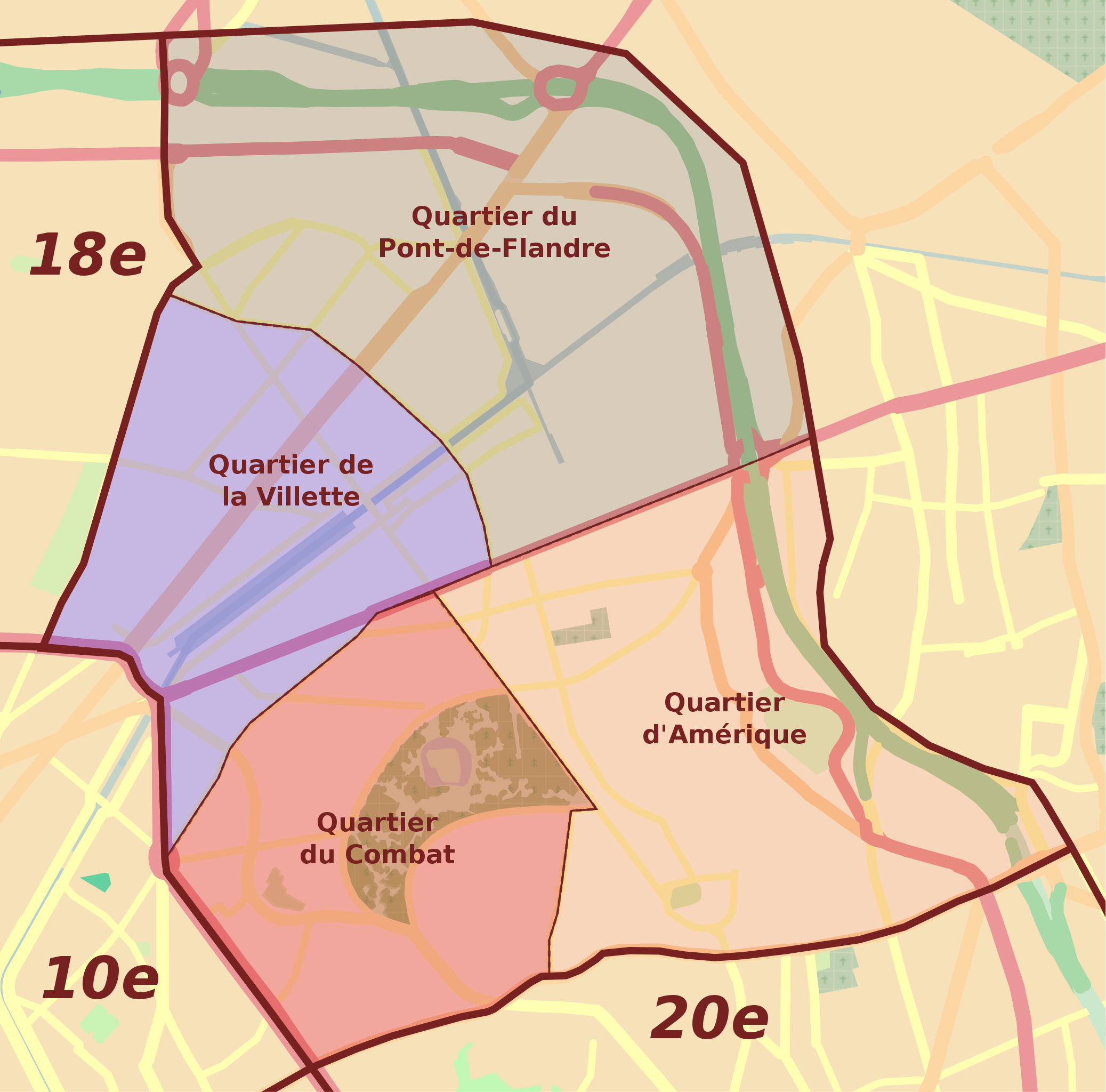 Plan Du 19e Arrondissement De Paris Plan Du 19e Arrondissement De Paris