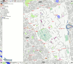 Plan du 20e arrondissement de Paris