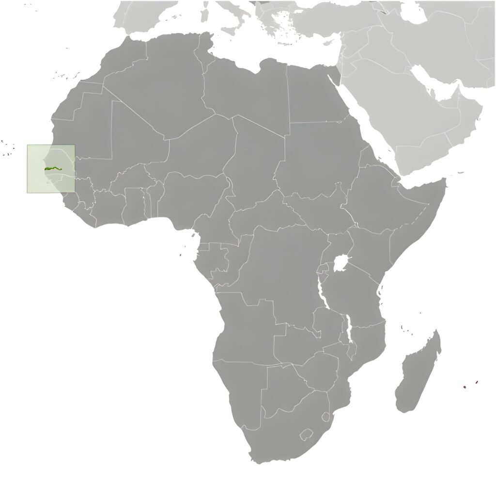 Carte de localisation de la Gambie