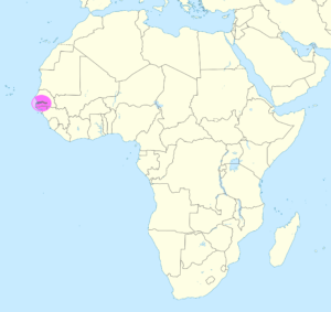 Carte de localisation de la Gambie en Afrique.