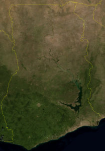 Image satellite du Ghana en mars 2004.