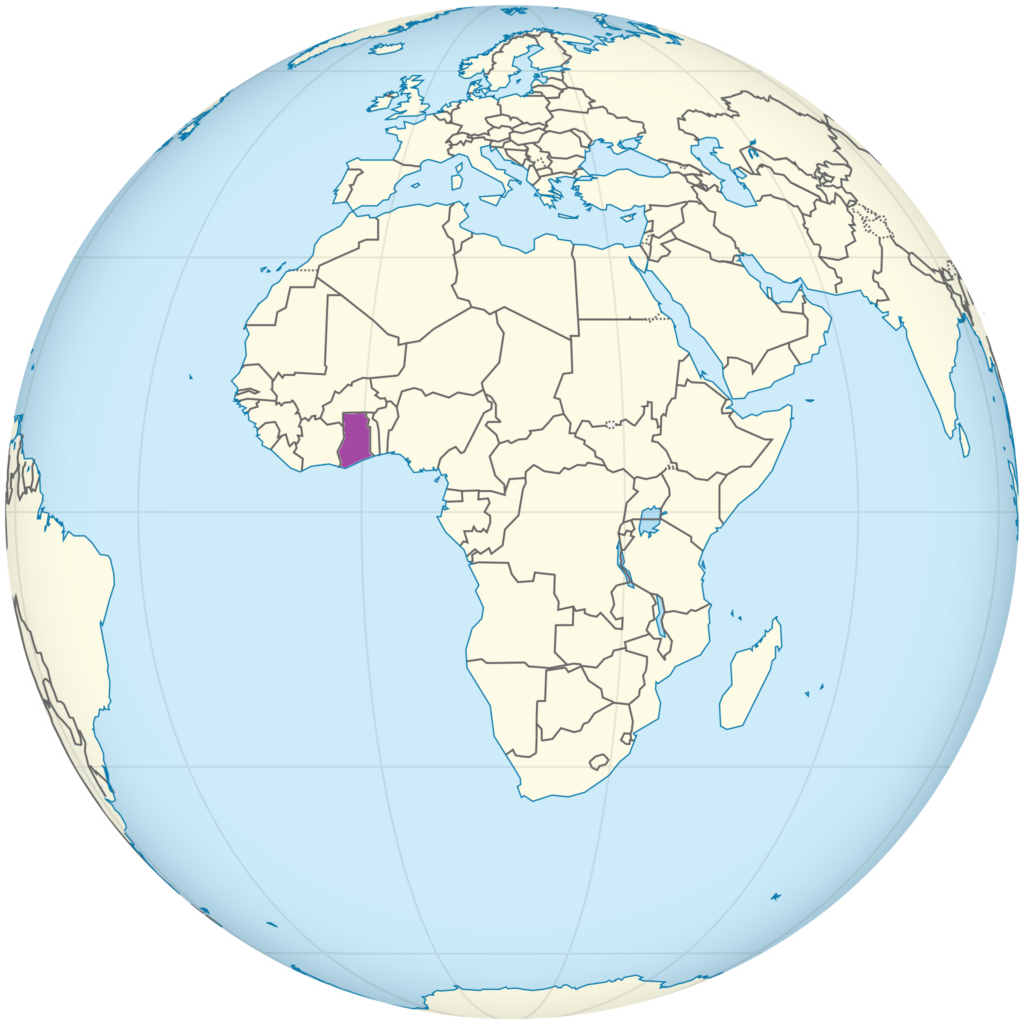 Carte de localisation du Ghana.