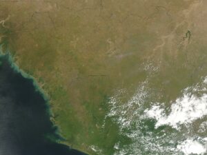 Image satellite de la Guinée.