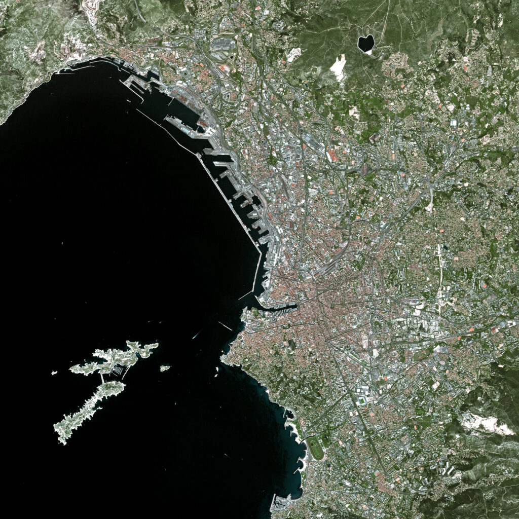 Photo satellite de Marseille.