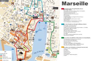 Carte des sites touristiques du centre-ville de Marseille.
