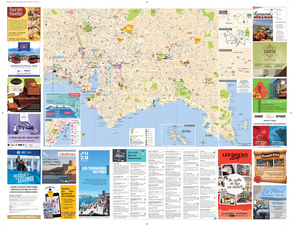 Carte touristique de Marseille.