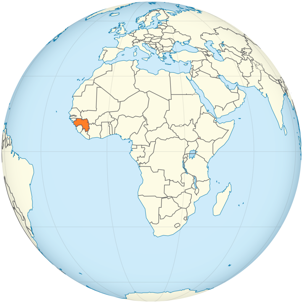 Carte de localisation de la Guinée.