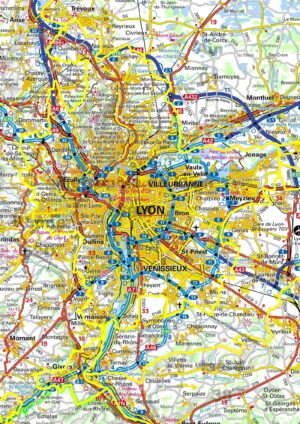 Carte routière de Lyon
