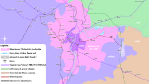 Carte du réseau ferroviaire de la région lyonnaise