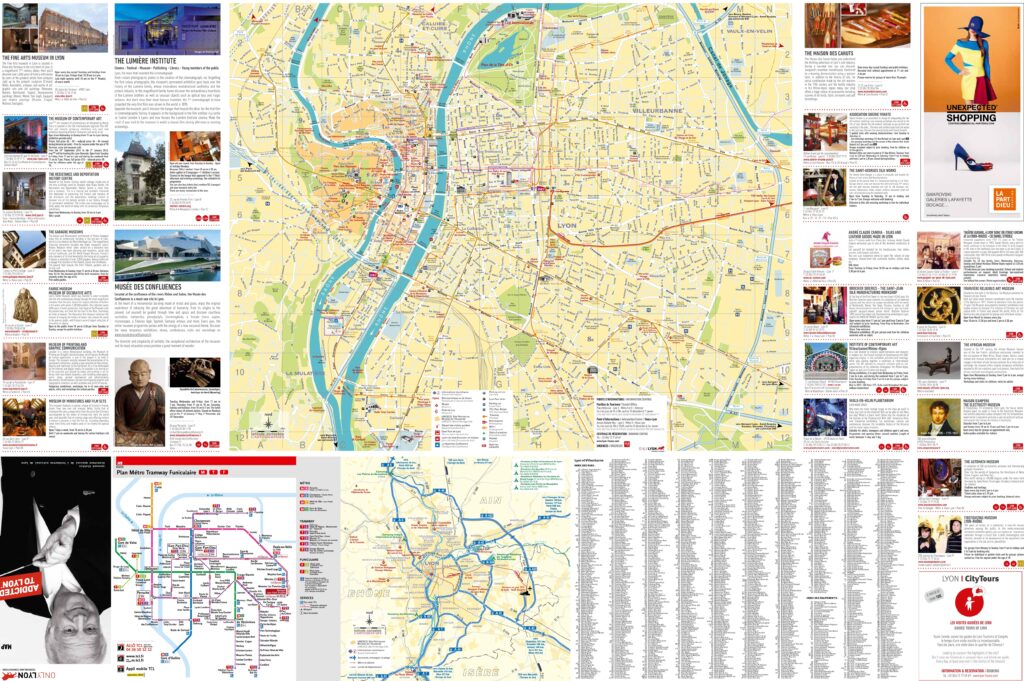 Carte touristique de Lyon.